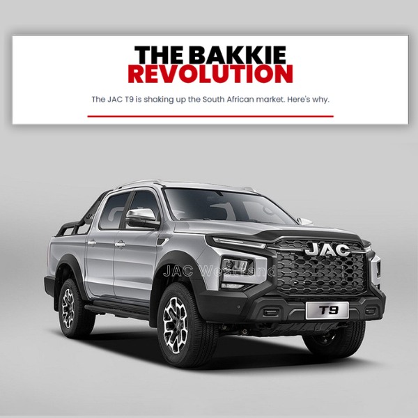 JAC T9 bakkie revolution in Gauteng